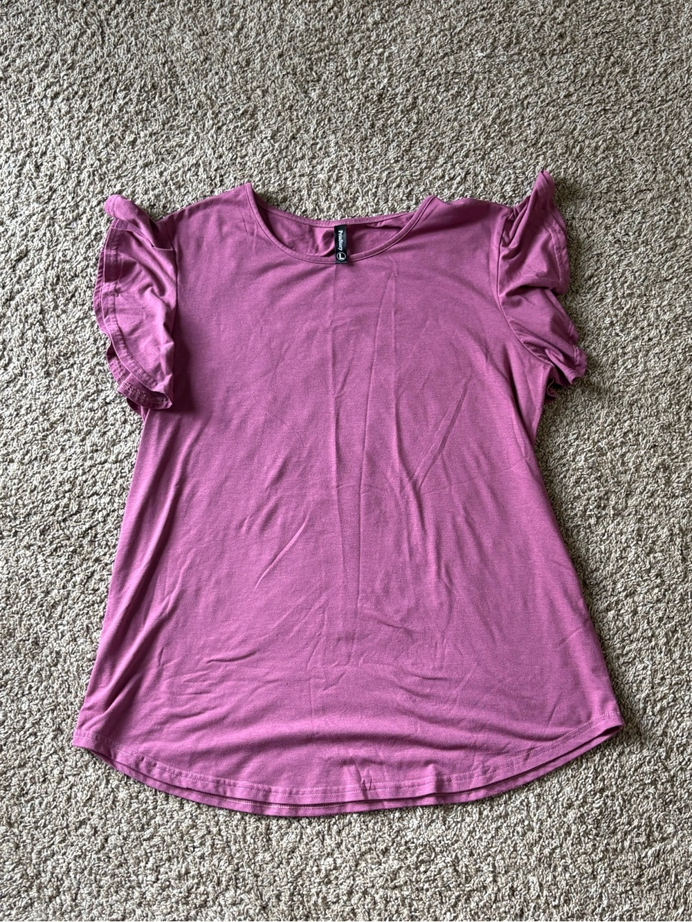 Women’s Ruffle Sleeve Tee - Mauve Pink
